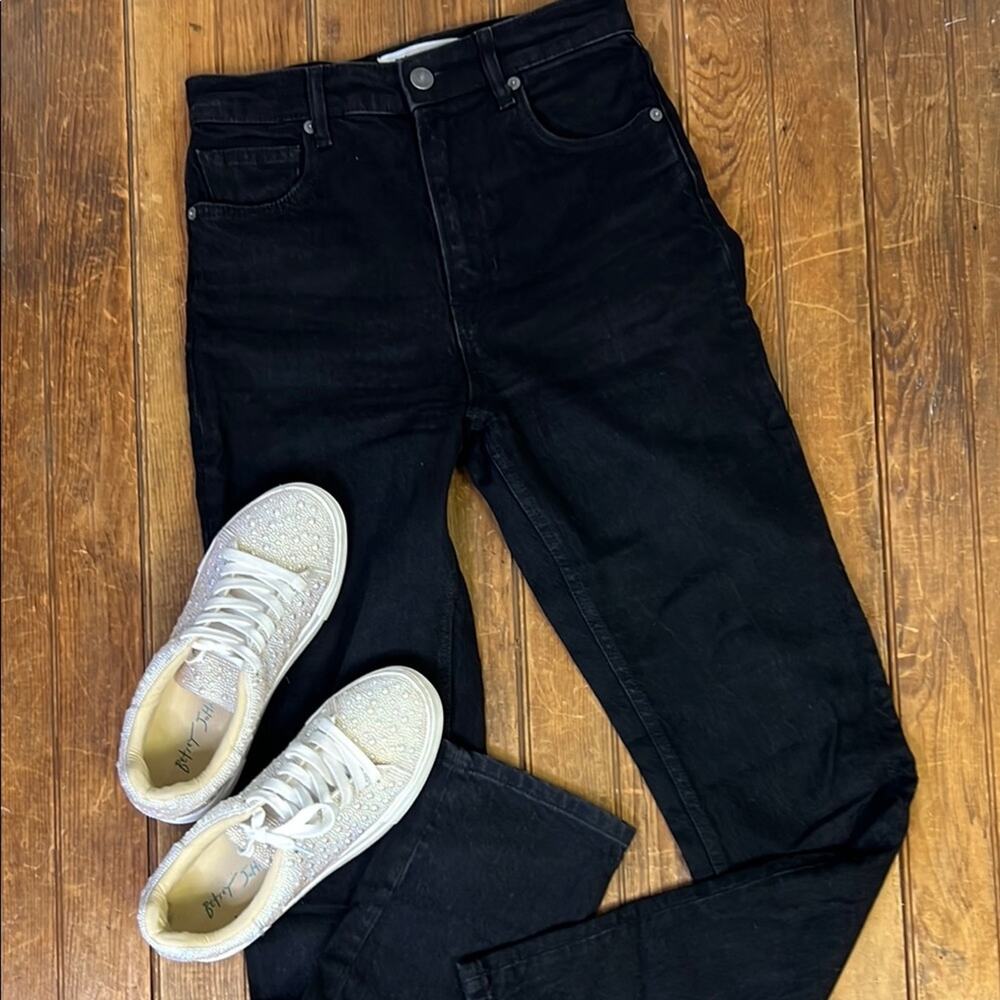 Reformation women’s Liza ultra high rise straight leg jeans black size 26
